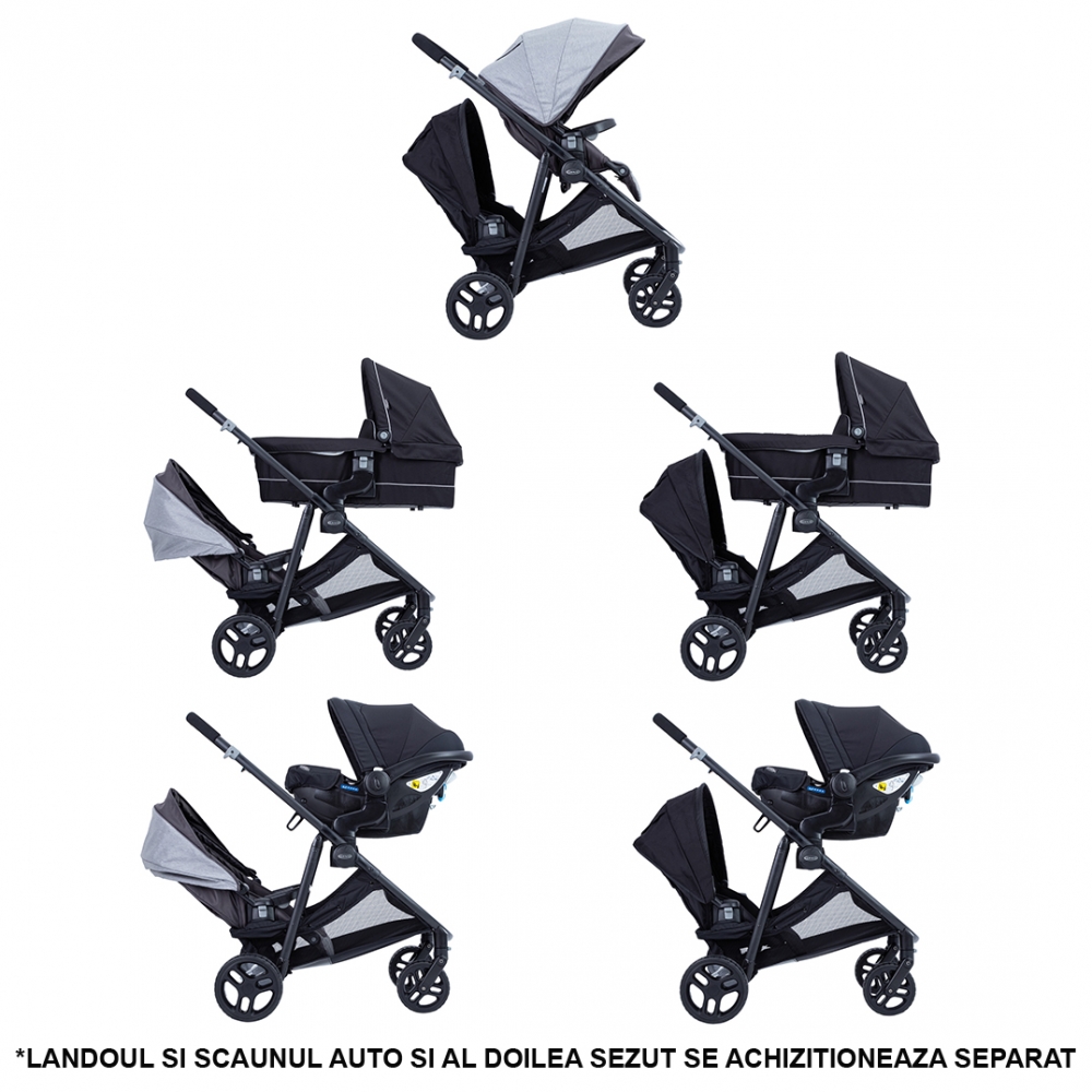 Carucior Graco Time2Grow Iron, Modular, 3 in 1 - imagine 5