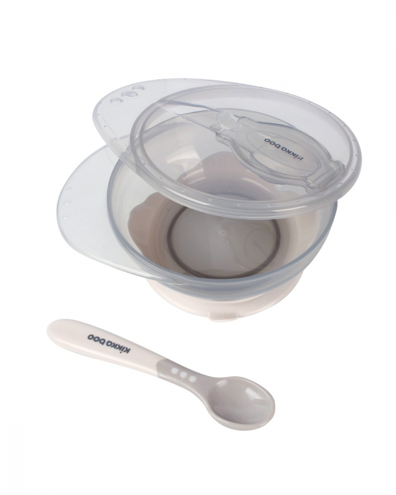 Set Castron cu Ventuza KikkaBoo Beige, 250ml - imagine 6