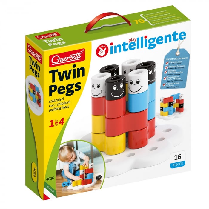 Quercetti Twin Pegs Resigilat | Joc Constructie Sigur