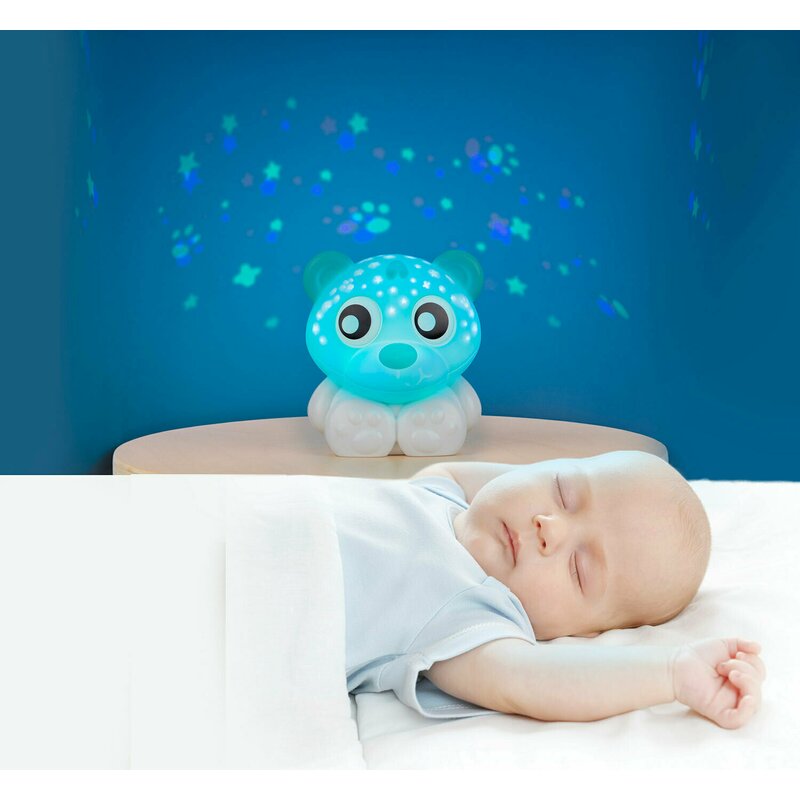 Lampa Veghe Proiector Playgro Urs, Alb/Mentă