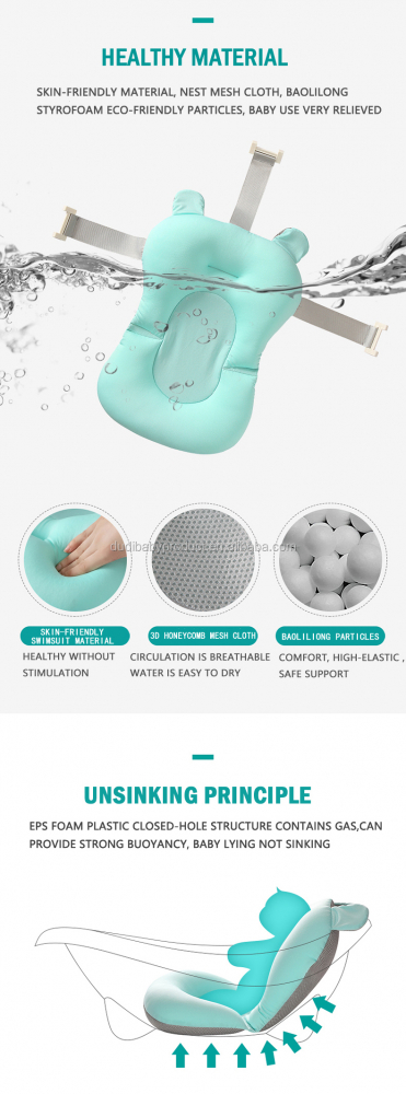 Hamac baie Little Mom Baby Pink, ergonomic și sigur - imagine 7