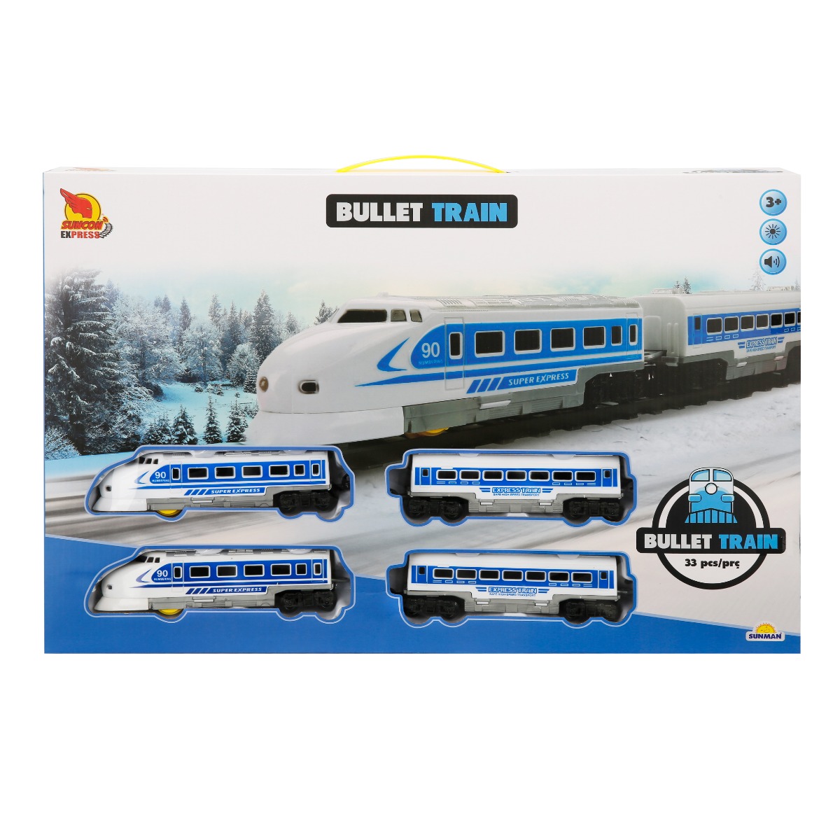 Set Tren Suncon 33 Piese cu Sunet și Lumină