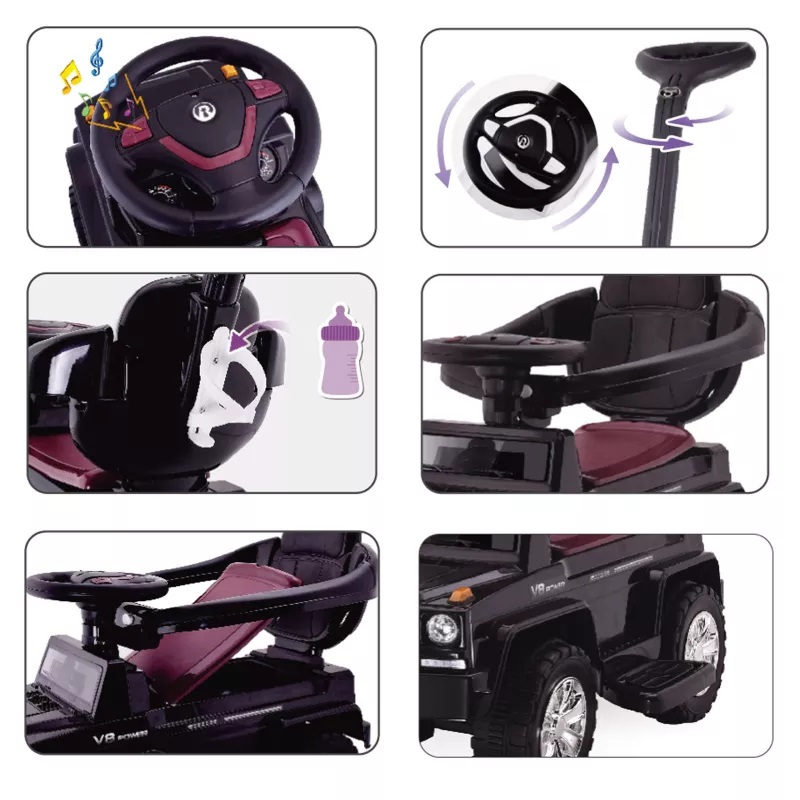 Masinuta Nicekids Black cu maner parental - imagine 7