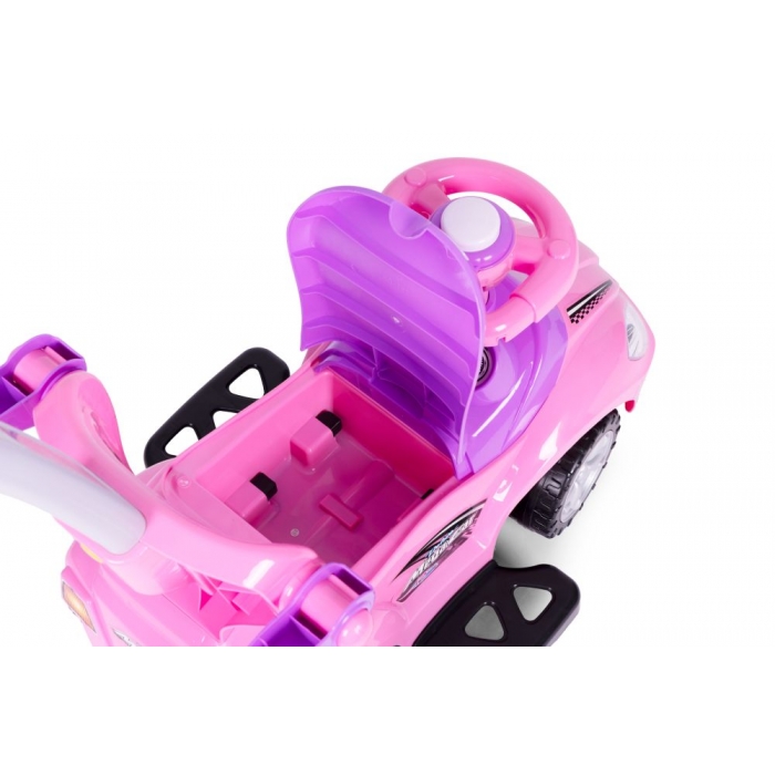 Mașinuță Copii 3 în 1 Ecotoys Roz cu Mâner - imagine 6