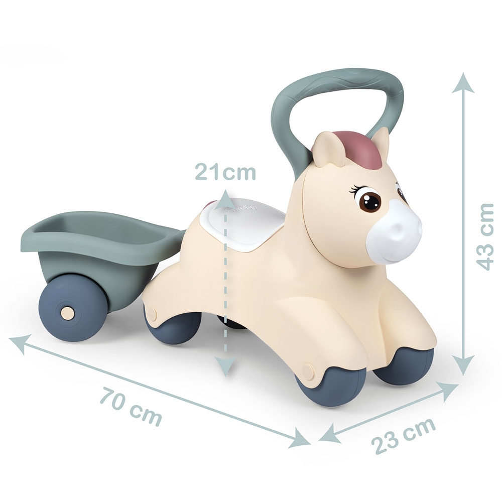 Smoby Pony Ride-On cu Remorcă, de la 1 an - imagine 3