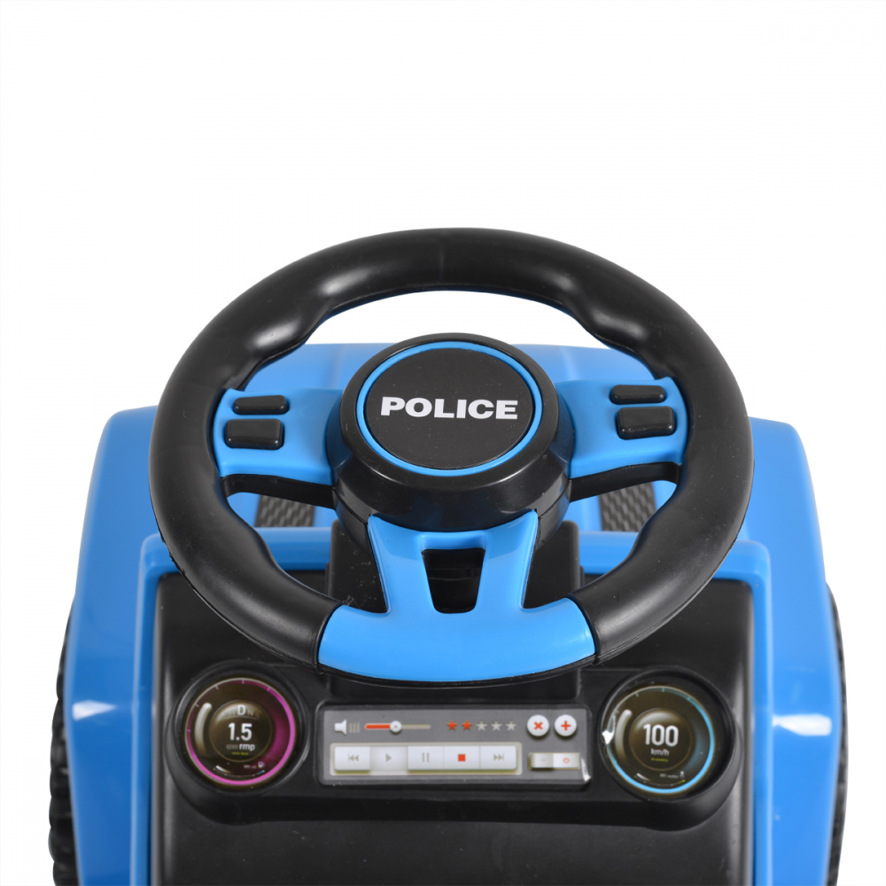 Moni Police Blue: Mașinuță fără pedale cu mâner parental - imagine 9