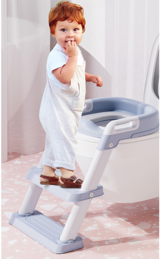 Reductor Toaleta Little Mom Blue cu Scară Pliabilă - imagine 8