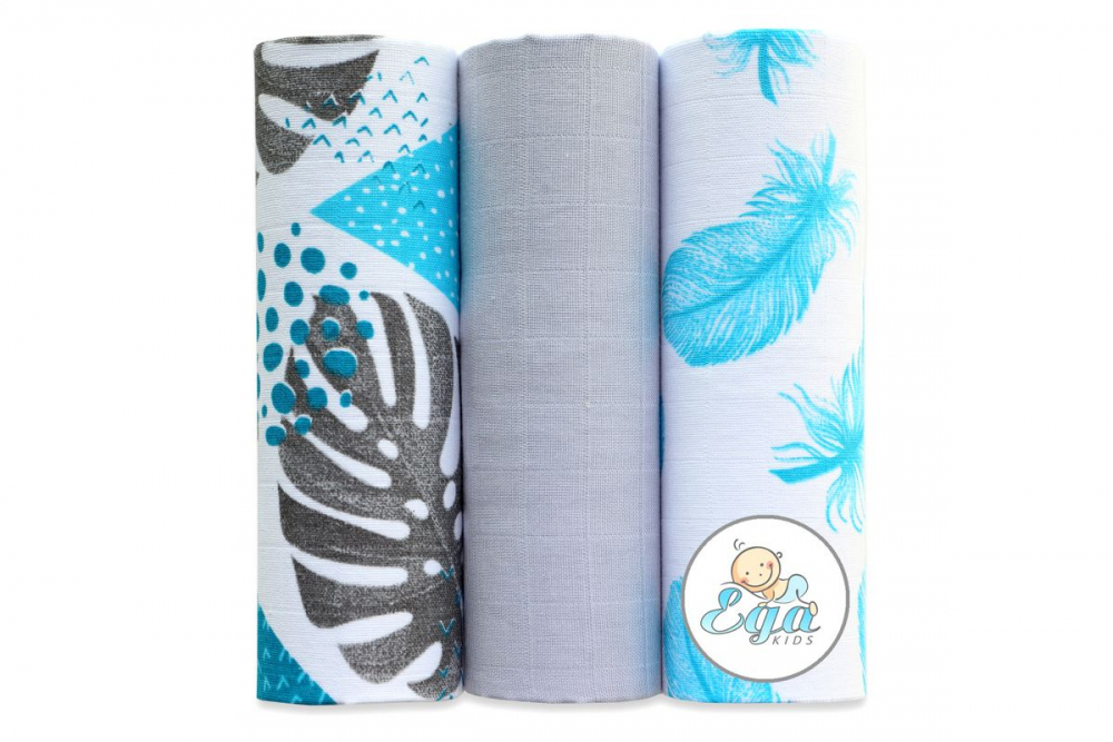 Set 3 scutece Egakids bumbac 60x80 cm