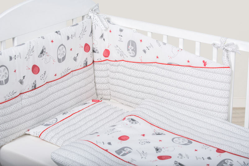 Set Pat Bebelusi Bubaba Red Grey Elephant, 6 Piese - imagine 2