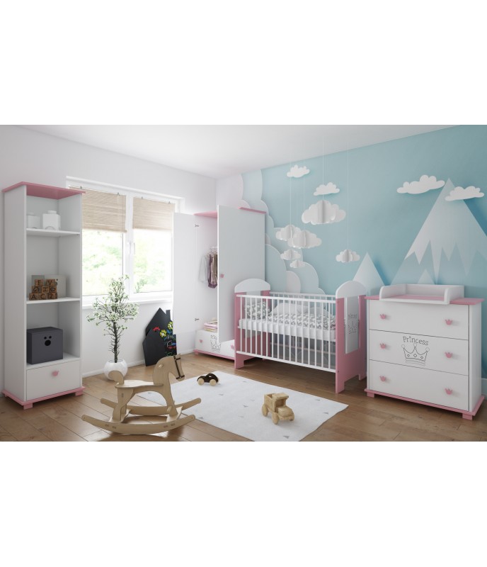 Patut Ptilou Pink Princess cu Saltea Cocos - Nichiduta