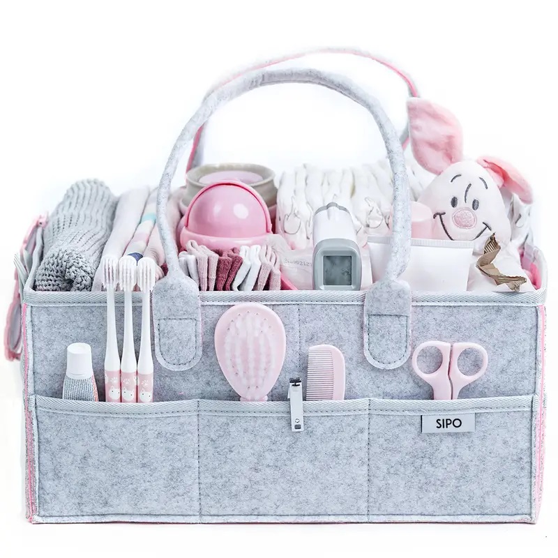 Organizator Scutece SIPO Pink, 8 Buzunare - imagine 5