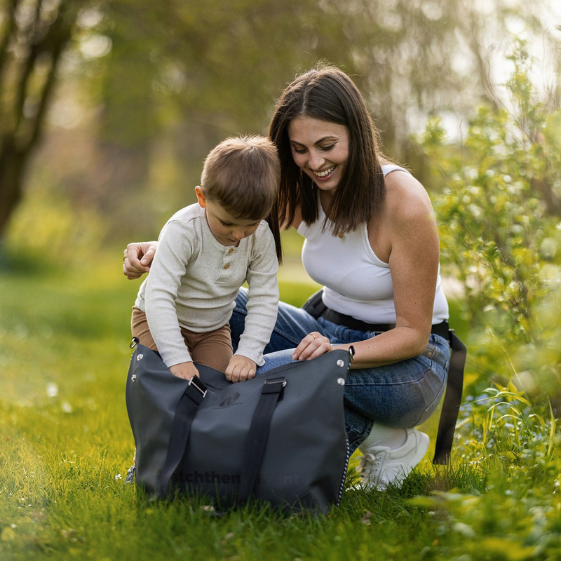 Geanta pentru Mamici PetiteMars Zoe Gri - Practică și Elegantă - imagine 3