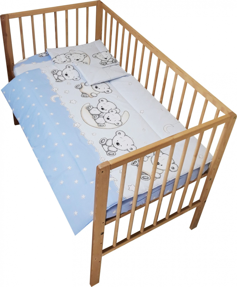 Lenjerie Patut 3 Piese Teddy on the Moon Blue Nichiduta