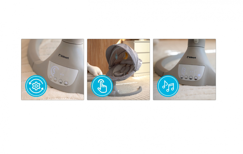Leagan Electric Kidnort Svaie - 5 Moduri Balansare