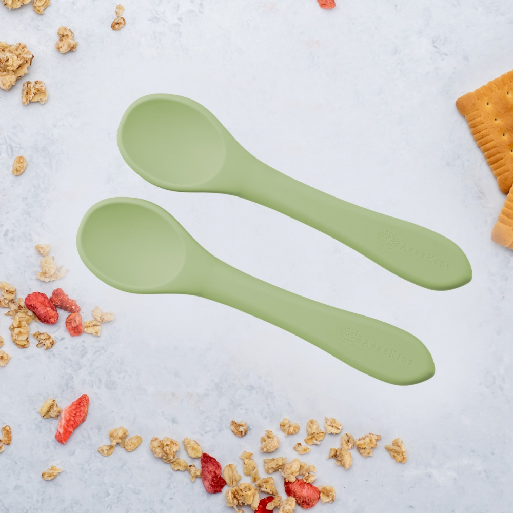 Set lingurițe silicon AppeKids Raw Green