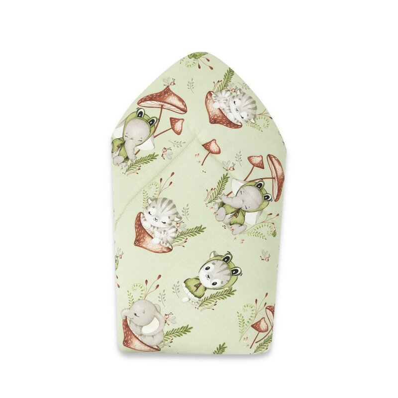 Paturică de înfășat Qmini Bumbac 75x75 cm, Multifuncțională - imagine 3