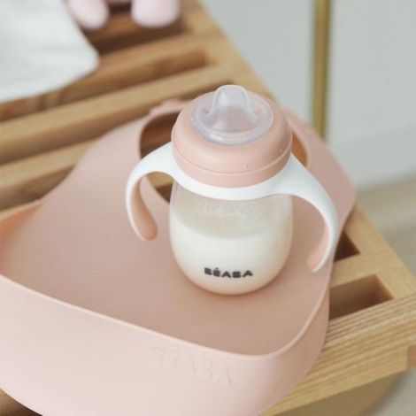 Baveta Silicon Beaba Old Pink Cu Buzunar - imagine 2