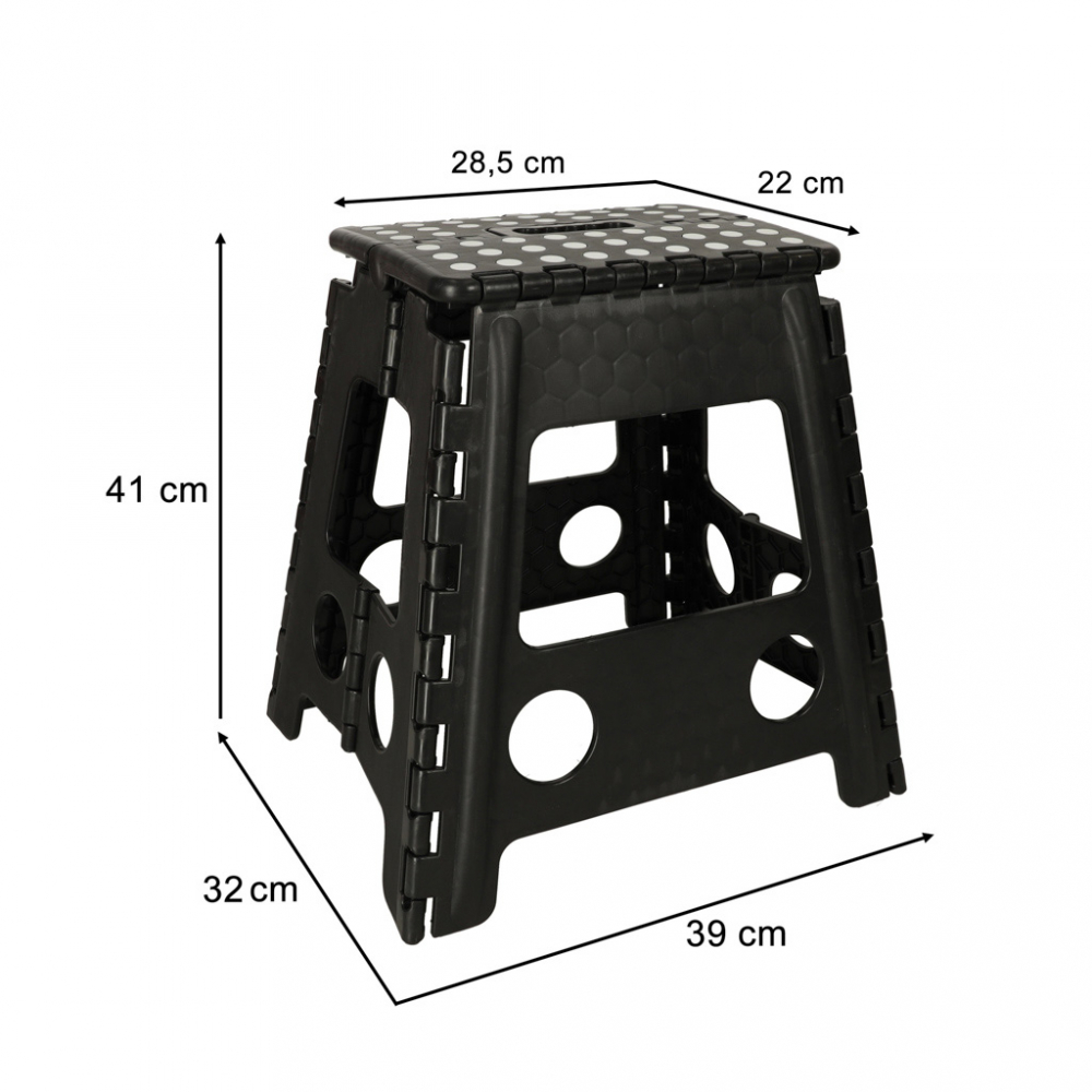 Ikonka Scaunel Pliabil Negru 39cm - Pratic și Compact - imagine 5