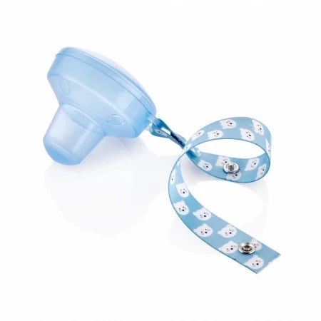 Cutie Suzetă BabyJem Blue cu Lanțișor
