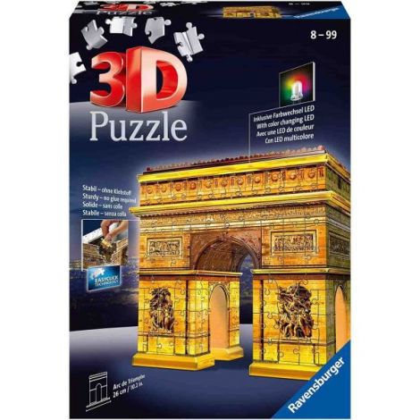 Puzzle 3D LED Arc de Triumf Ravensburger - imagine 2