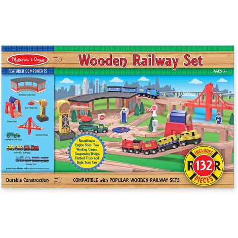 Set Trenulet Lemn Melissa&Doug 130 Piese - imagine 3