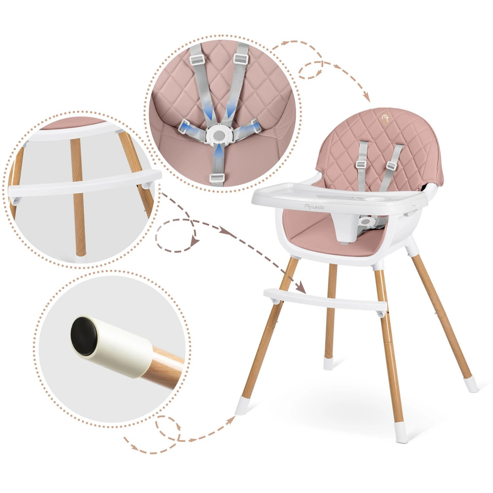 Scaun 3in1 Nukido Lilo Pink multifuncțional - imagine 4