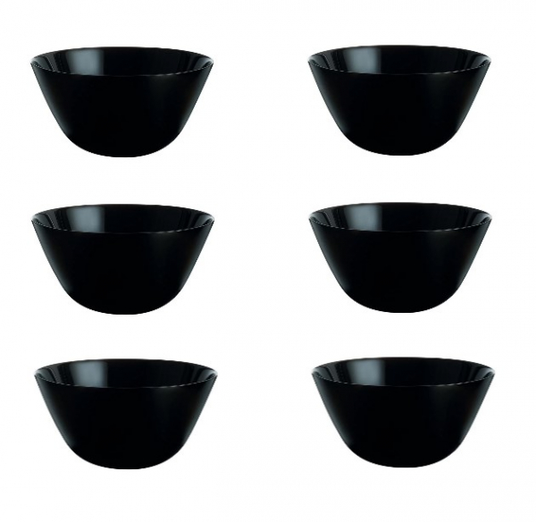 Set 6 Boluri Opal Negru, 650 ml, Oem