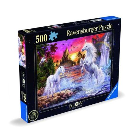 Puzzle Unicorni Ravensburger 500p - Luminează în Întuneric - imagine 2