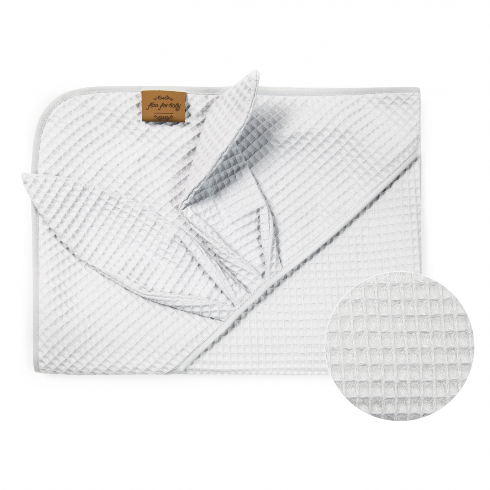 Prosop Baie Waffle Iepuras Gri | Floo for Baby