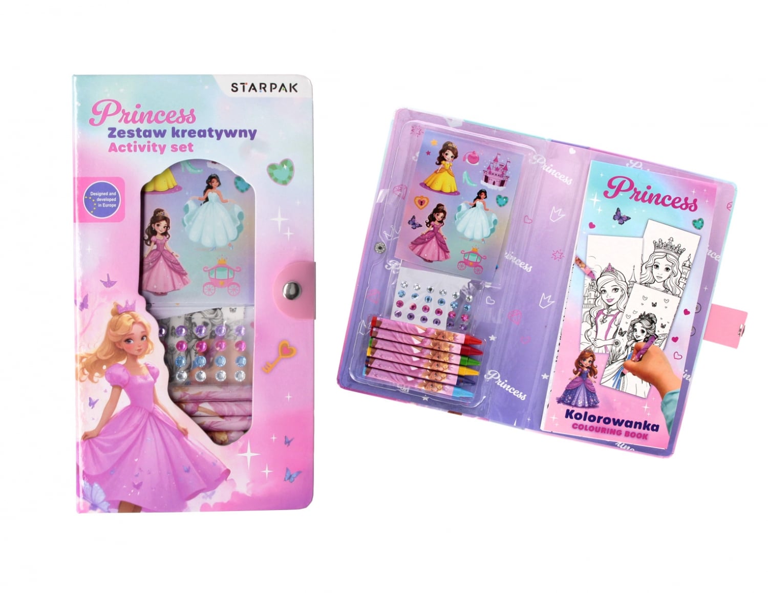 Set Colorat Princess Starpak cu Lacat si Diamante