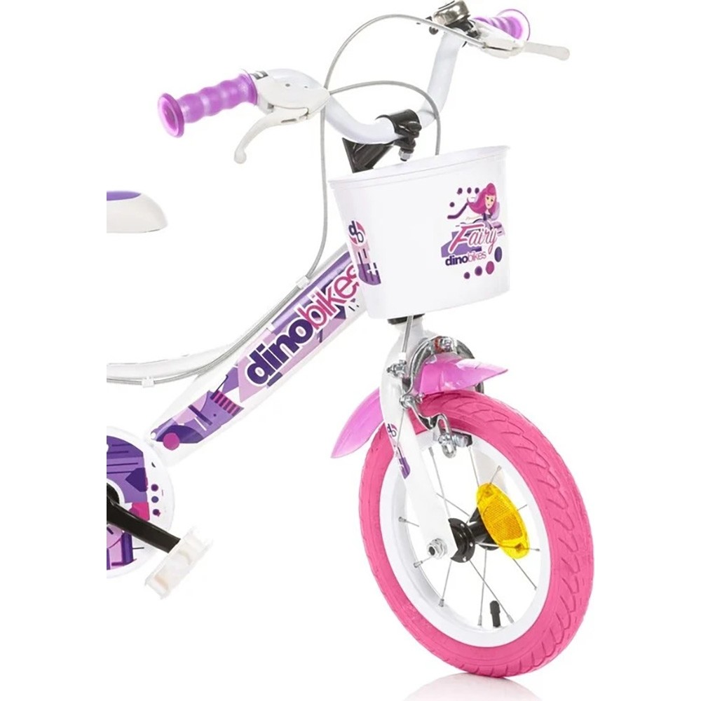Dino Bikes Fairy 12" Alb - Bicicletă Copii 3-5 Ani - imagine 4