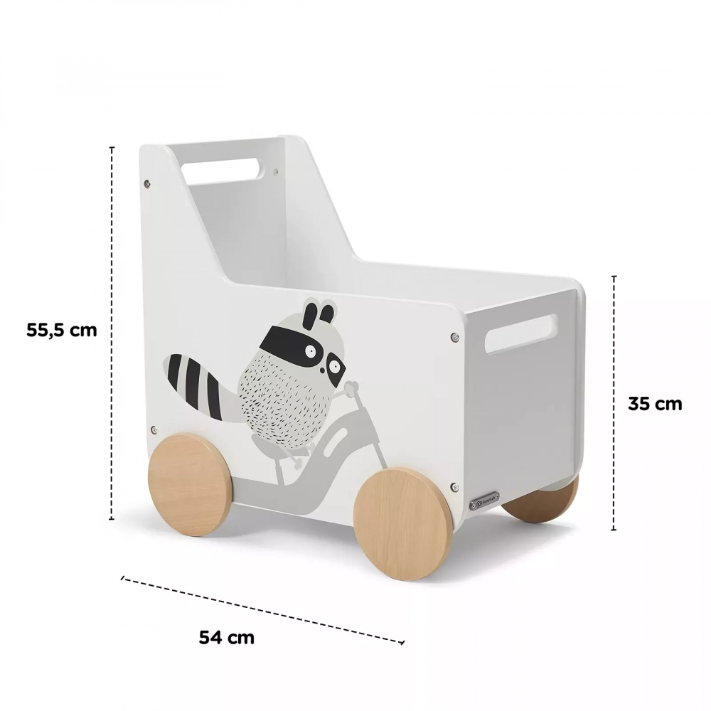 Kinderkraft Racoon - Lada albă elegantă pentru jucării - imagine 3