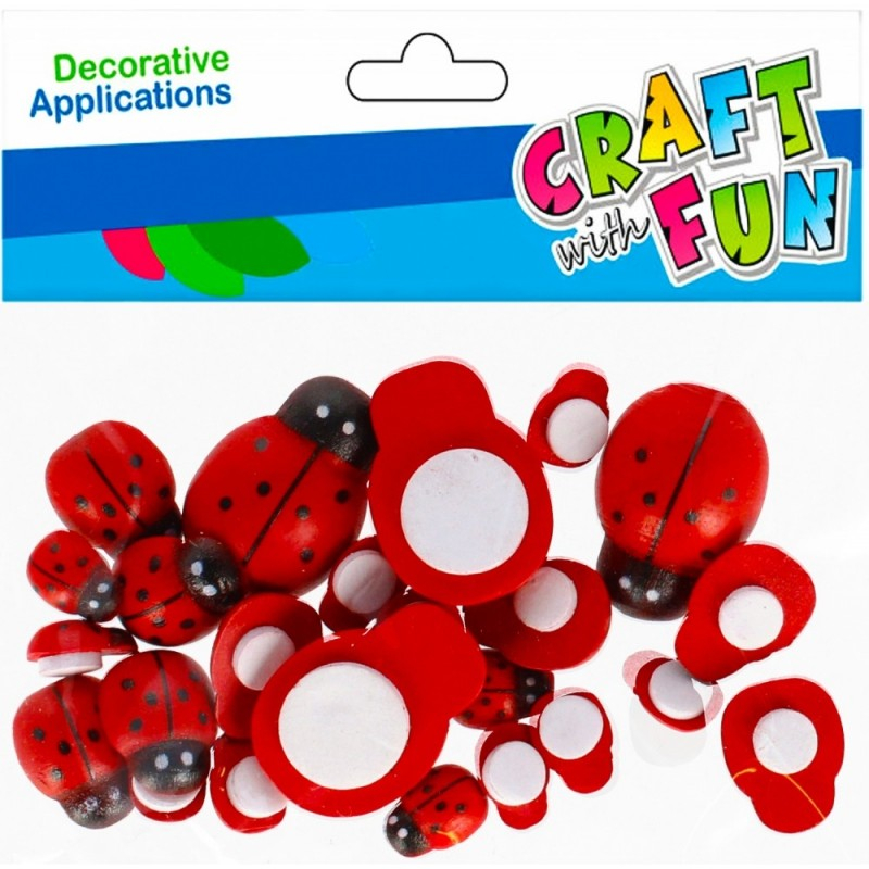 Set 24 Buburuze Lemn Crafts Multicolor