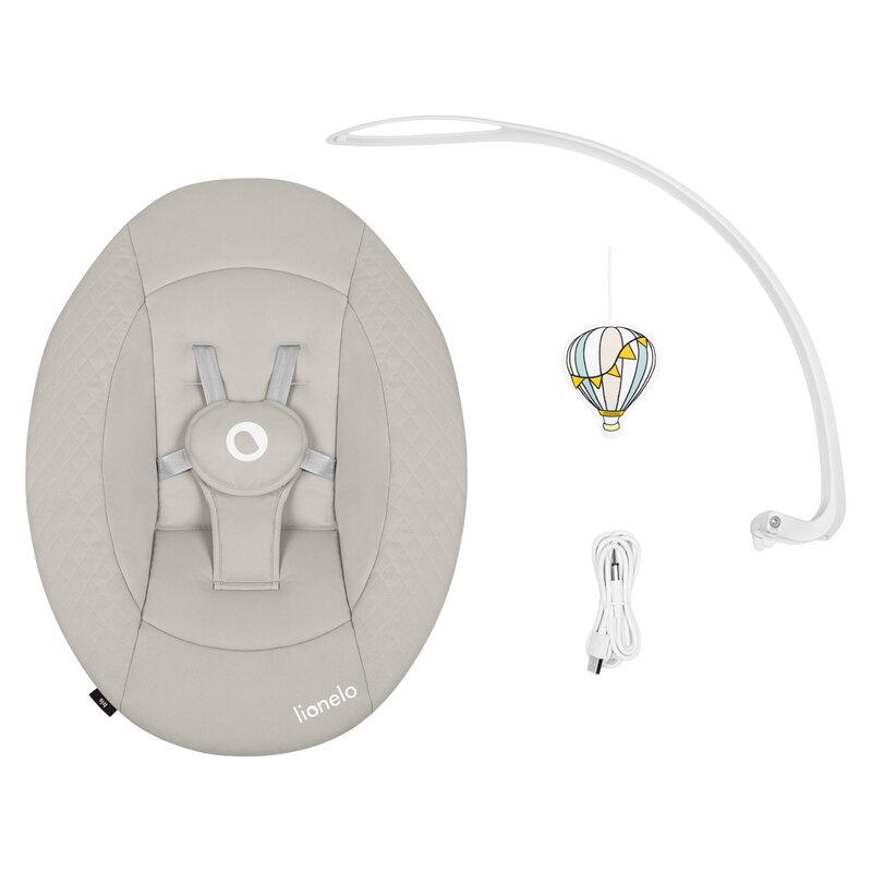 Balansoar Lionelo Iris 2in1, Electric, Bej - imagine 5