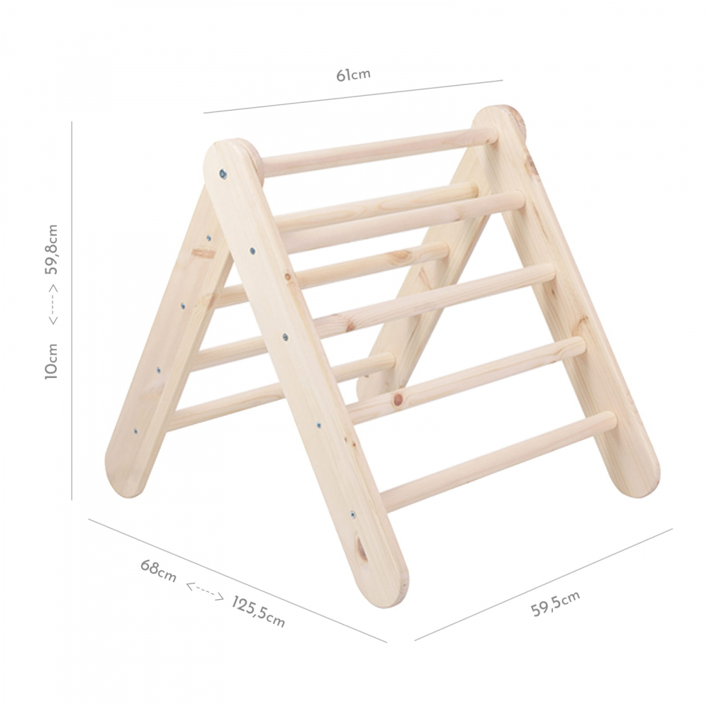 Scara Pikler Montessori Meowbaby® Lemn Natural - imagine 5