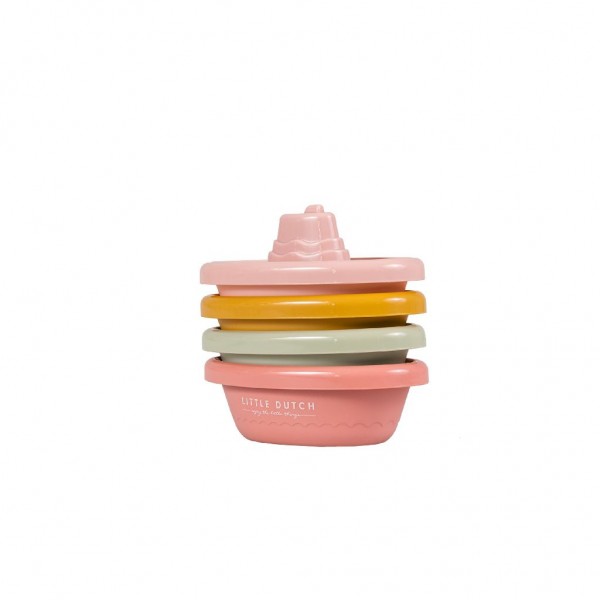 Set 4 Barci de Baie Little Dutch Stivuibile Roz