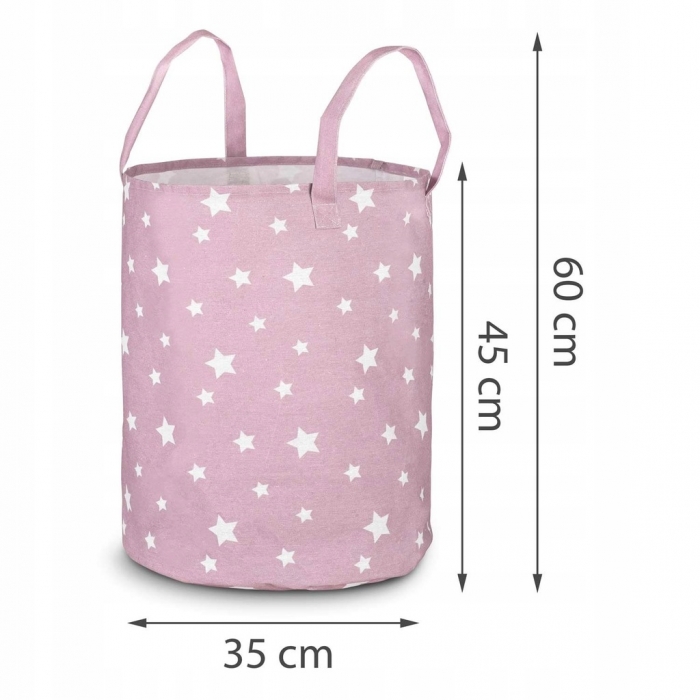Cos Depozitare Bumbac Nukido 35x45 cm Roz - imagine 3