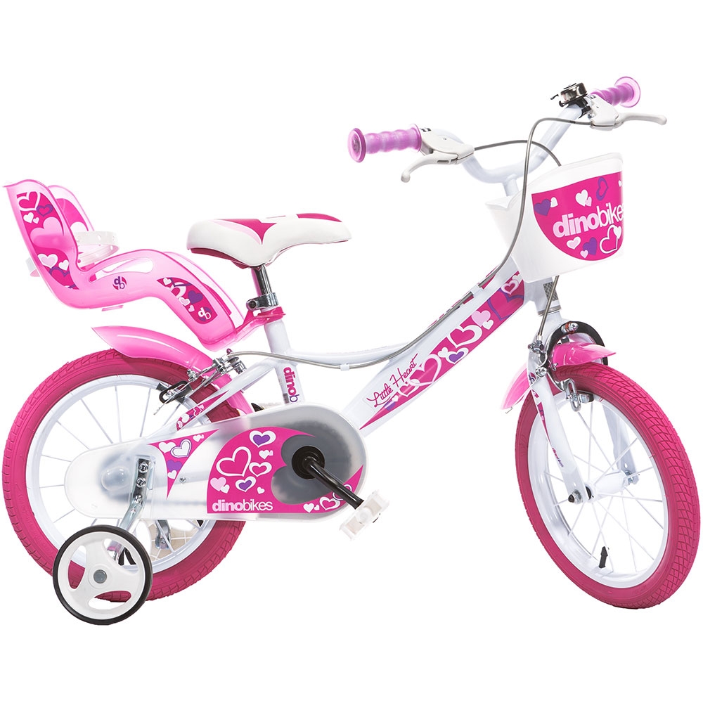 Bicicleta Dino Bikes Little Heart Alb-Roz 14" - imagine 2