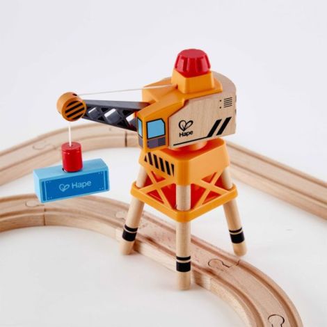 Hape Set Tren Marfa cu Macara - 34 Piese - imagine 3