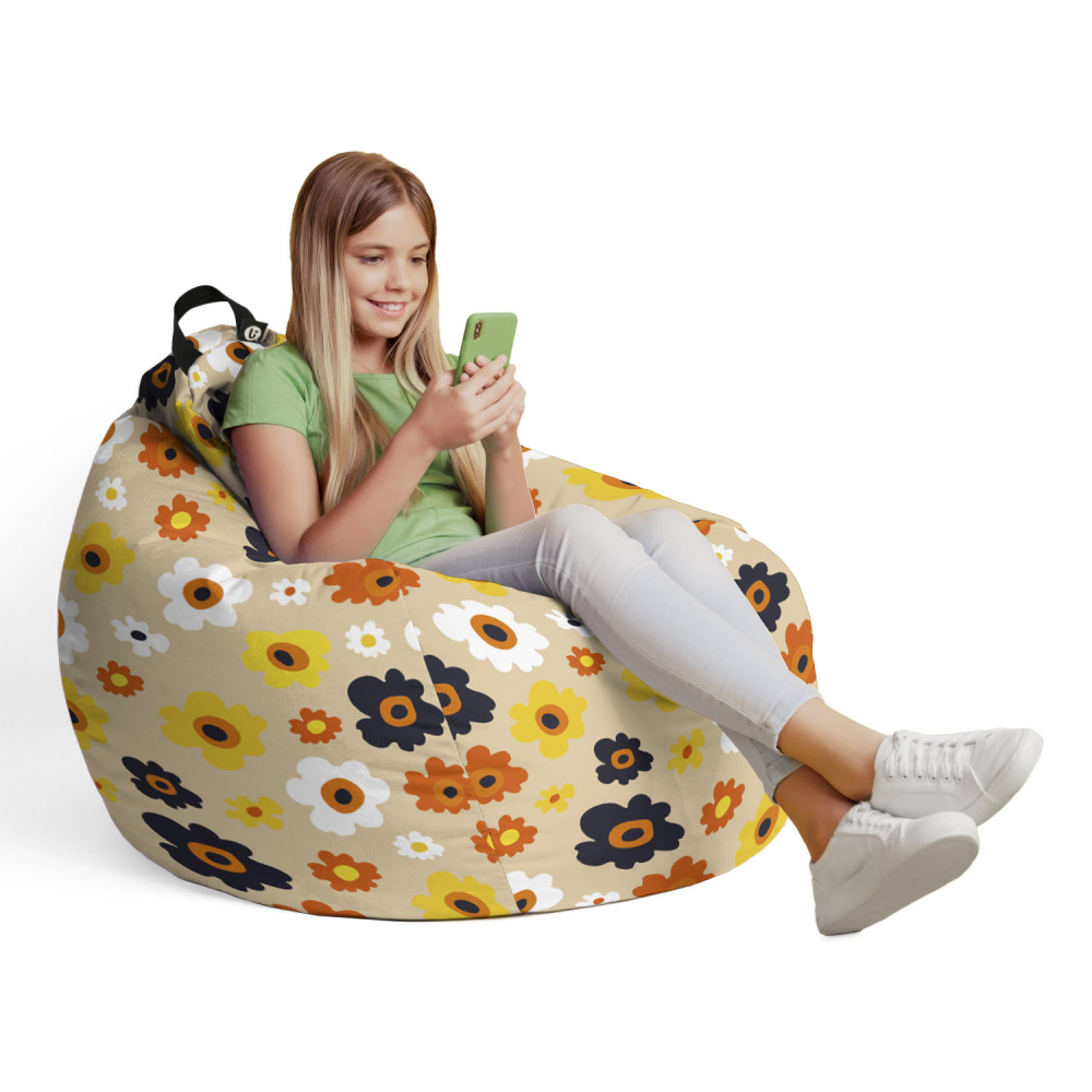 Husa Bean Bag Updeco Daisy Beige | Fără Umplutură - imagine 4