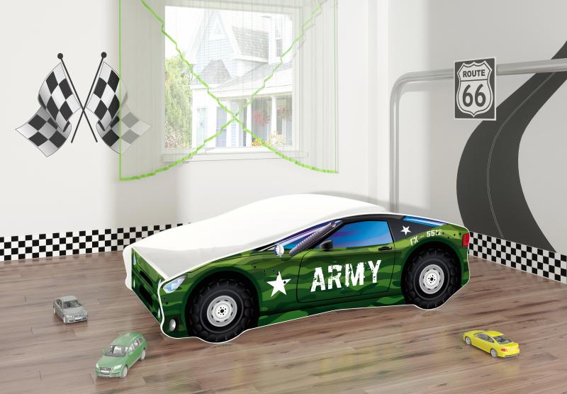 Pat Tineret Race Car Army Mykids 160x80 cm