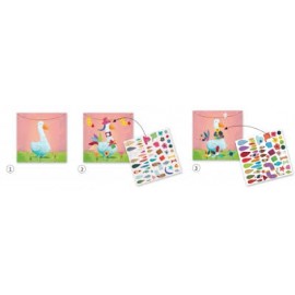 Creează Animale Djeco - Set Colaj Abțibilduri Educativ - imagine 3