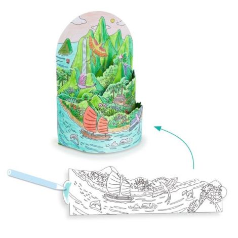 Peisaj insular 3D Djeco - Colorat și asamblat - imagine 4