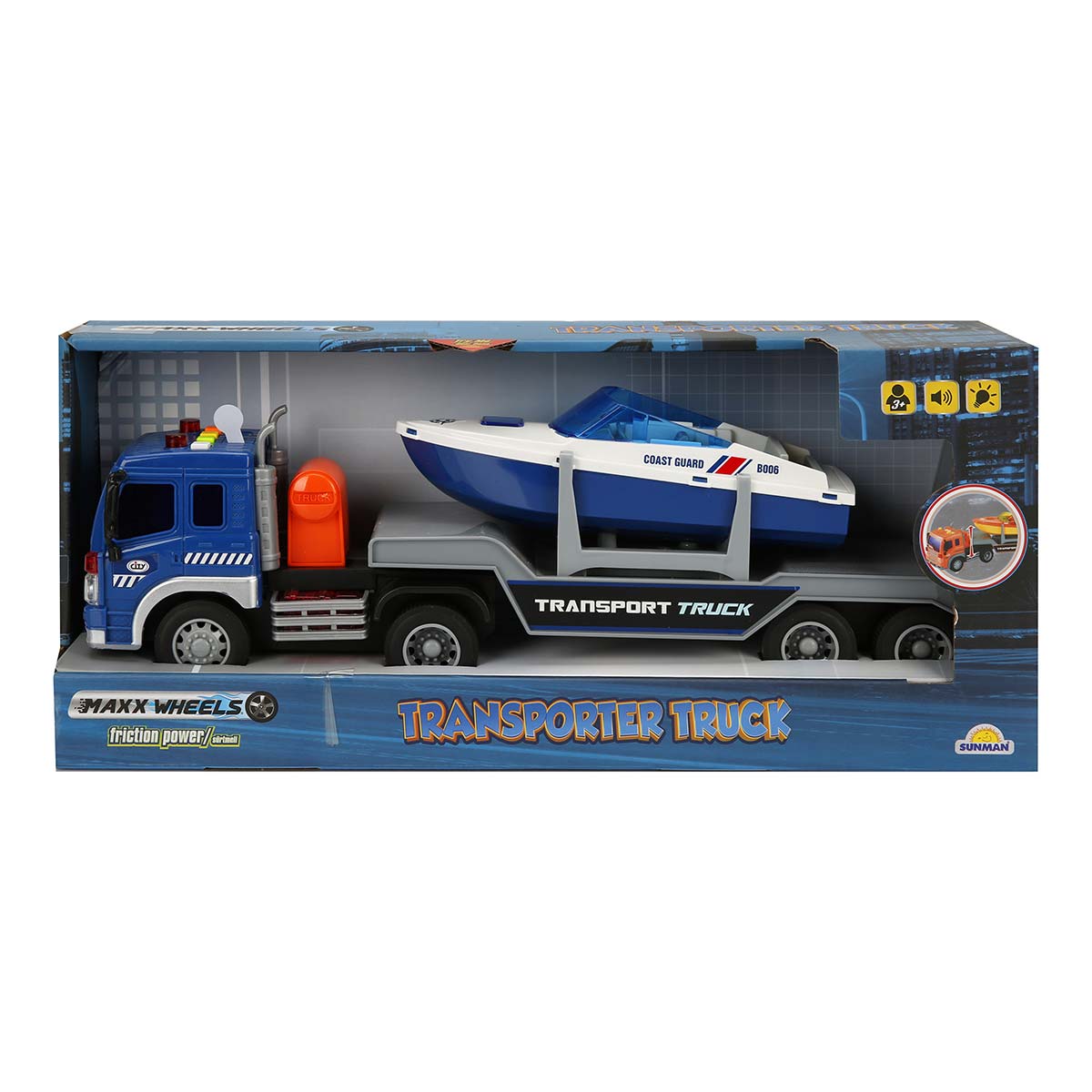 Camion Tractor cu Barca Maxx Wheels 1:16