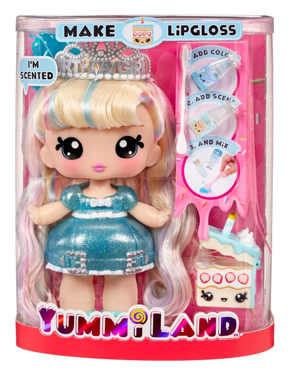 Păpușă Yummiland Callie Birthday Cake cu Kit Luciu de Buz
