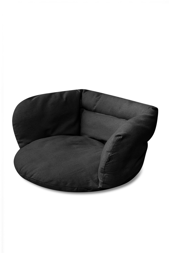 Pernă leagăn cuib Ikonka, Black, catifelată - imagine 3