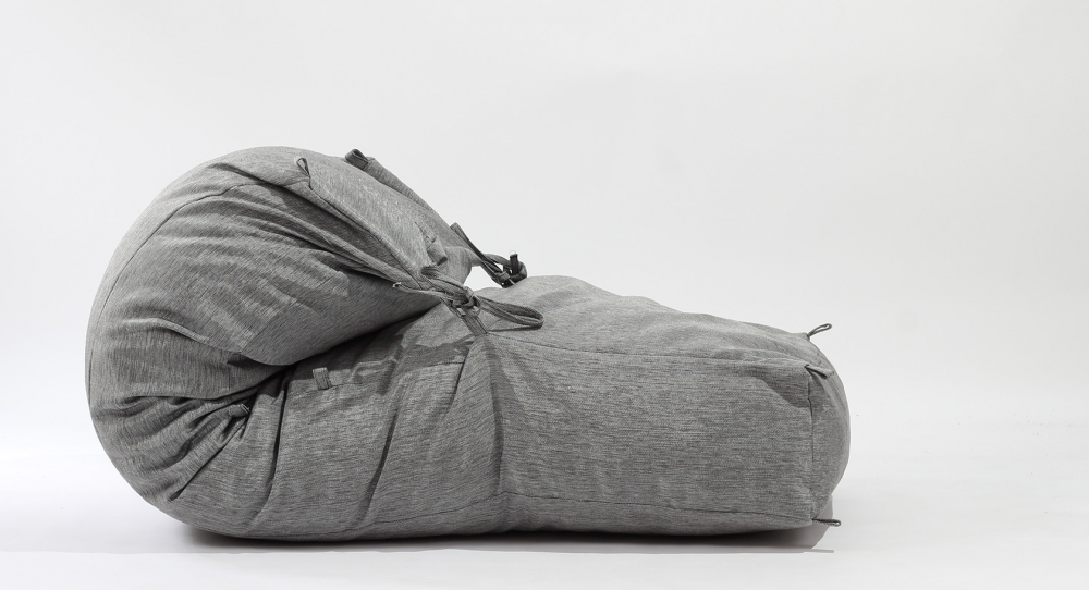 Fotoliu Pufrelax Yoga L Moon Grey, Memory Mix - imagine 2