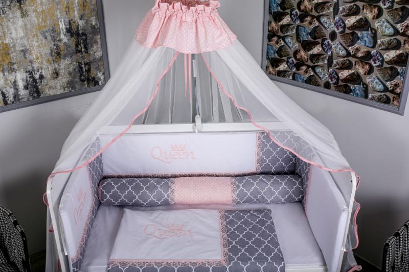 Lenjerie Patut 10 Piese Queen Gri-Roz Mykids - imagine 2