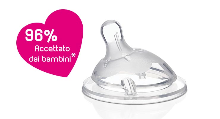 Tetina Chicco Natural Feeling, Silicon, Flux Mediu