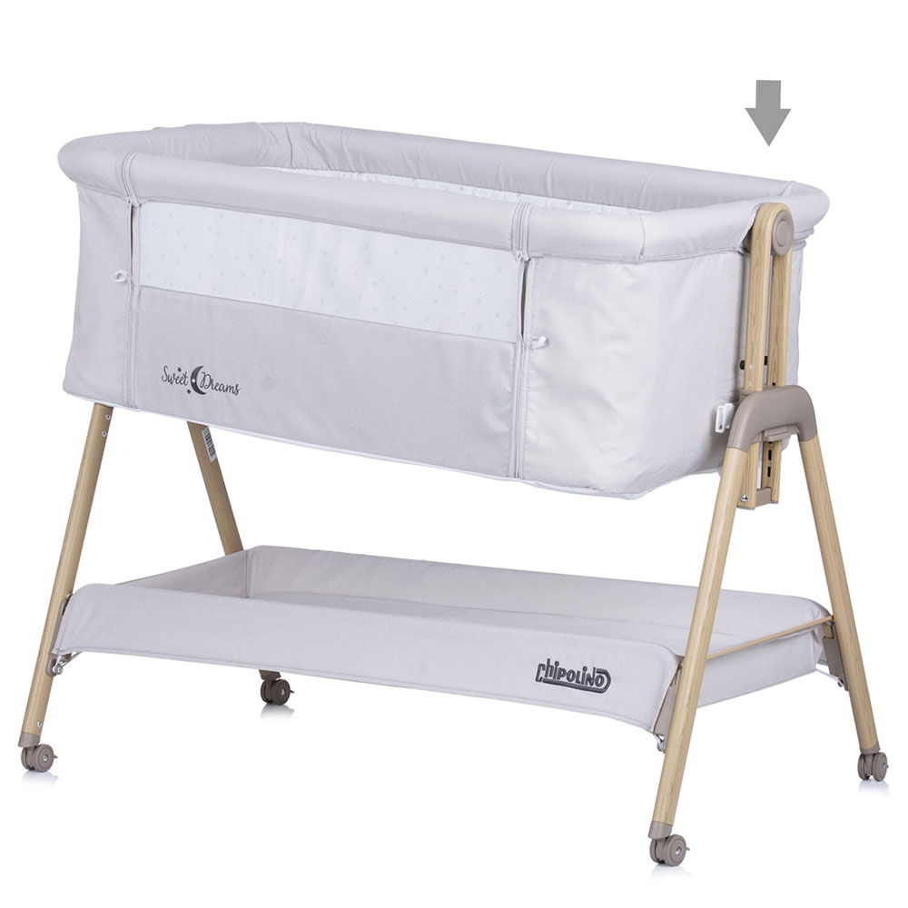 Patut Co-Sleeper Chipolino Sweet Dreams, Gri Lemn - imagine 3